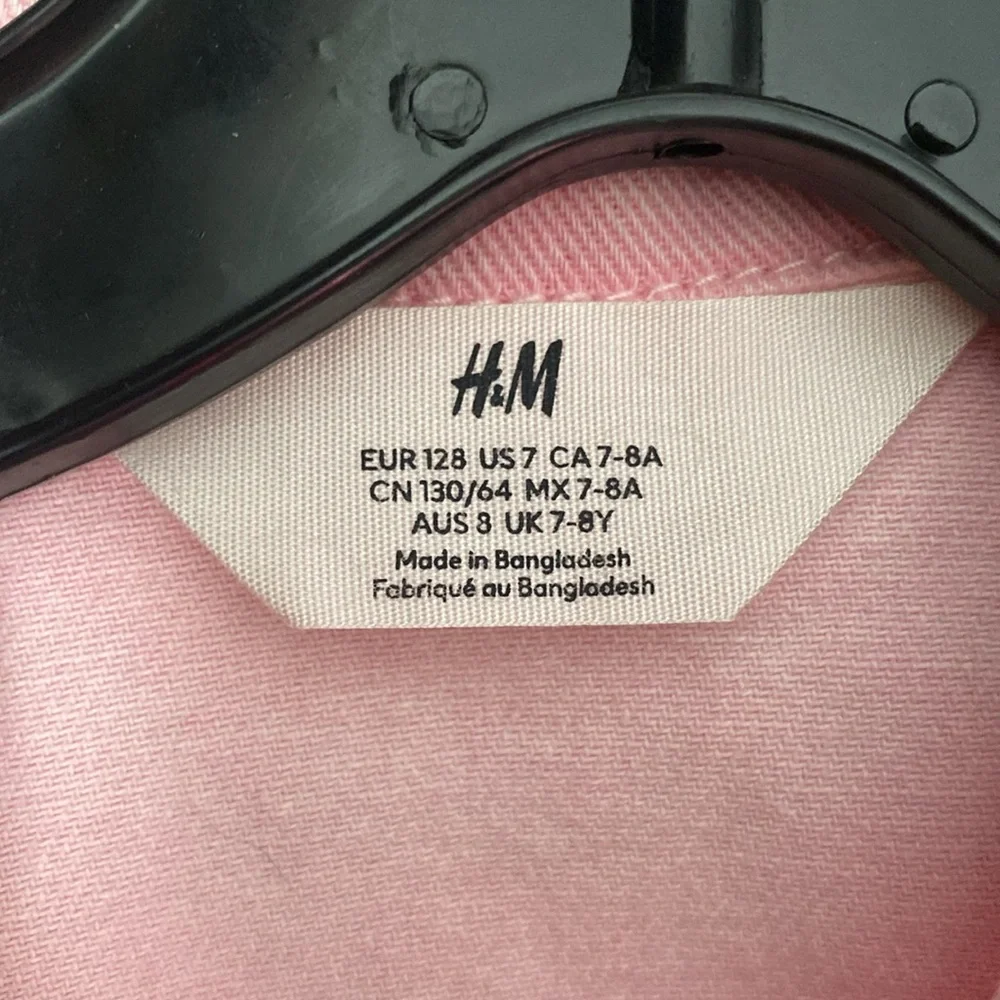 Little girls size 7 pink denim jacket, worn once. - Picture 2 of 3